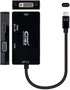 Nanocable Conversor USB-C a VGA/DVI/HDMI 3 en 1 Negro